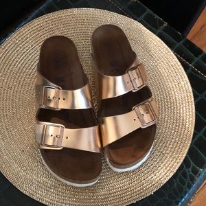 Birkenstock Copper Arizona Leather Sandal- Size 40